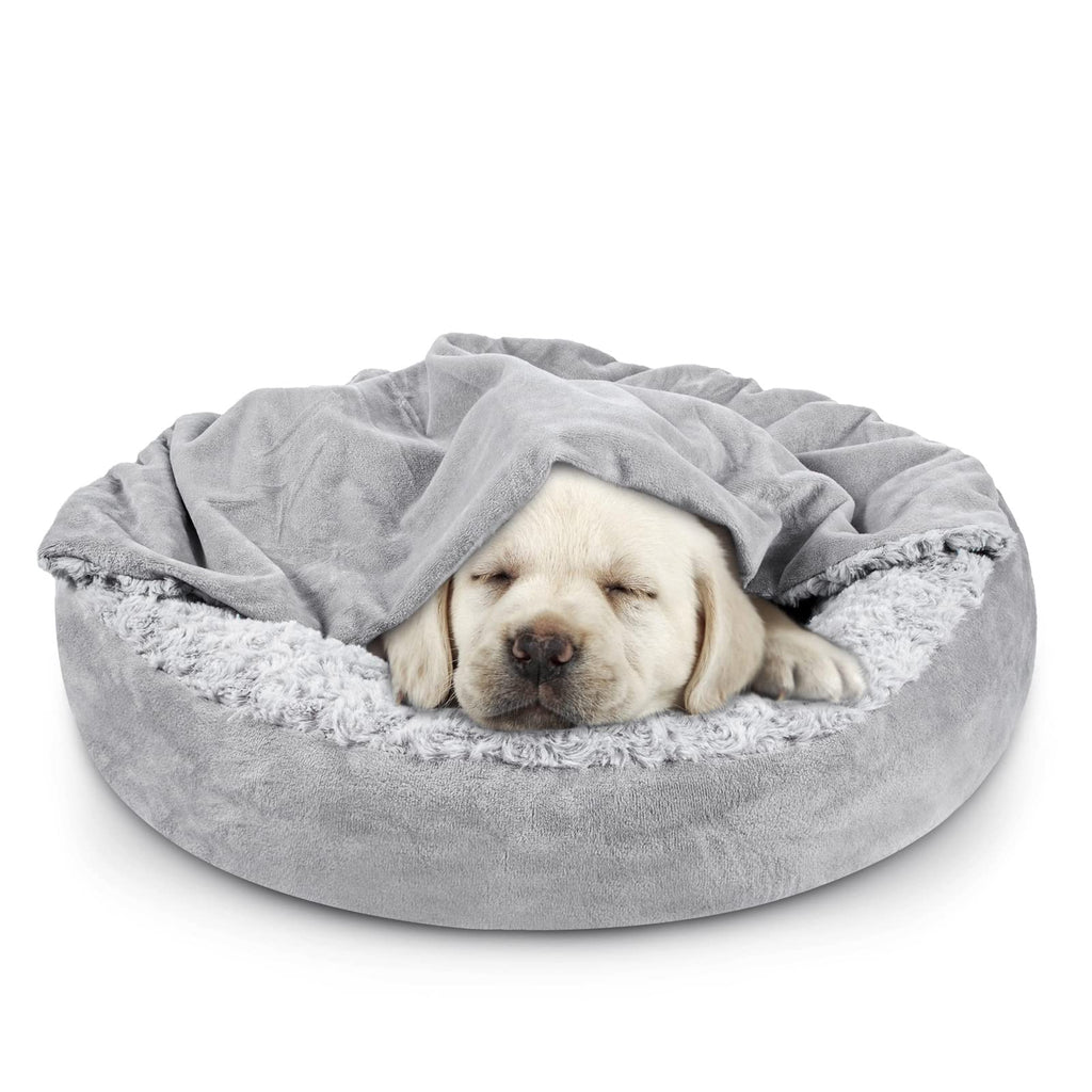 Hooded Blanket Donut Round Dog Bed 23 inch D568155