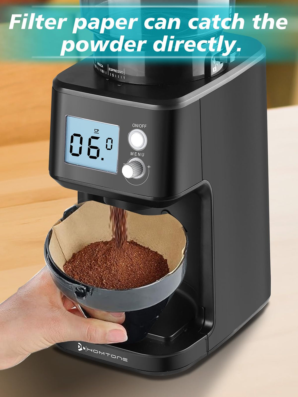 Conical Burr Espresso Coffee Grinder, 51 Settings, Stainless Steel F231