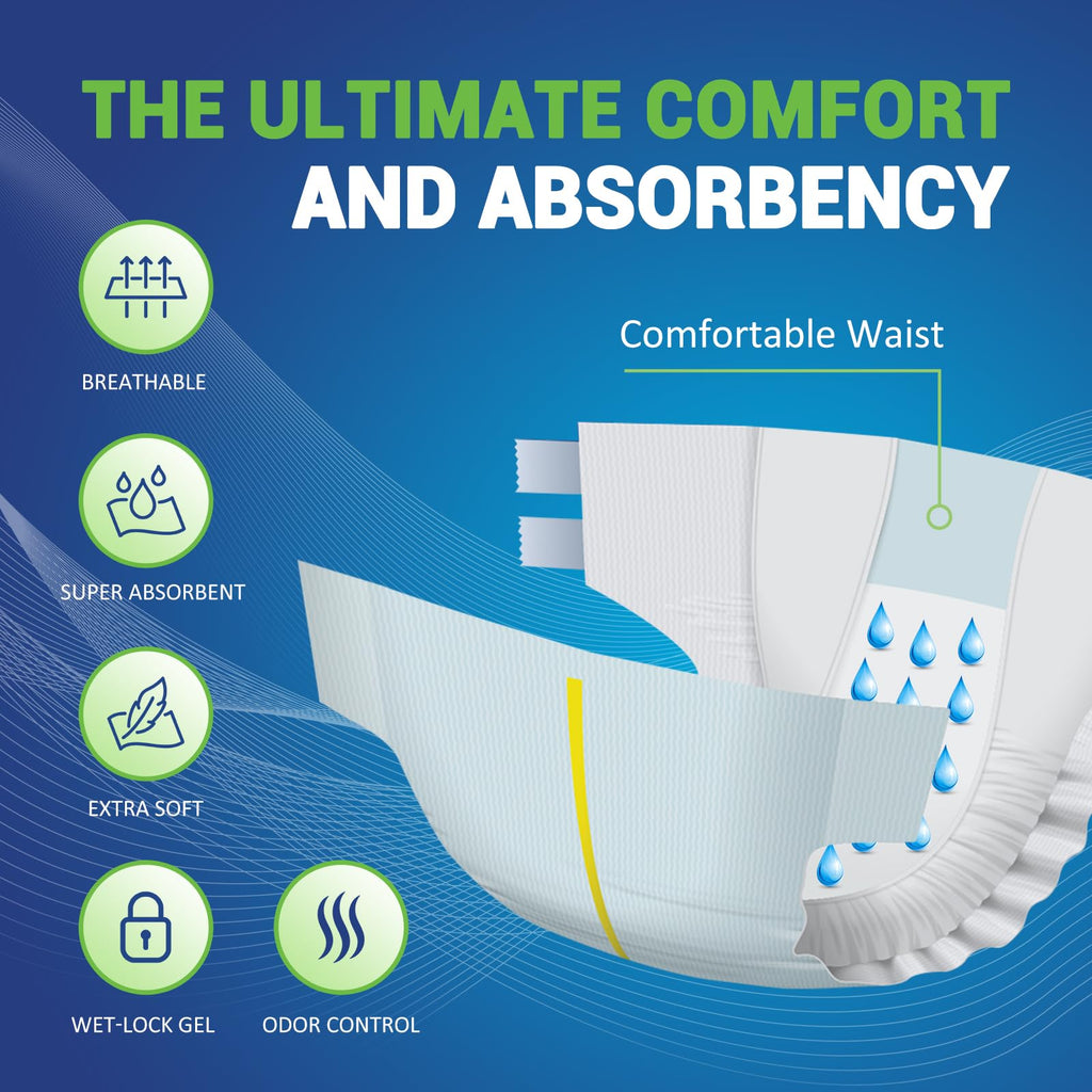 Adult Incontinence Briefs with Tabs, XX-Large, Bag of 12 K624
