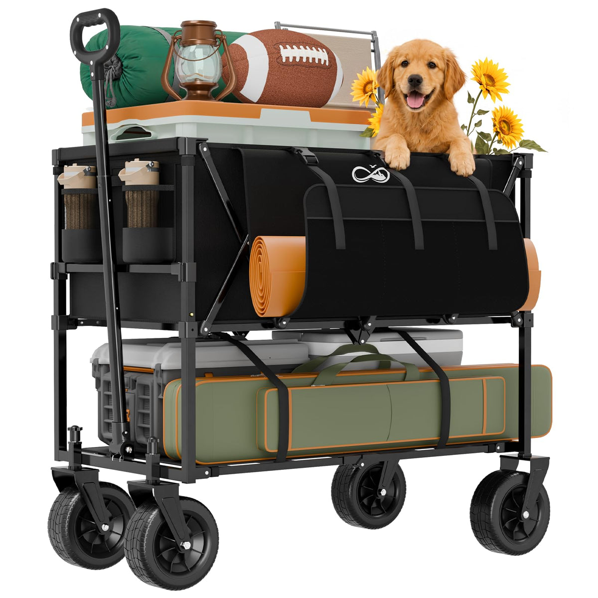 400L Double Decker Folding Wagon Cart V61645