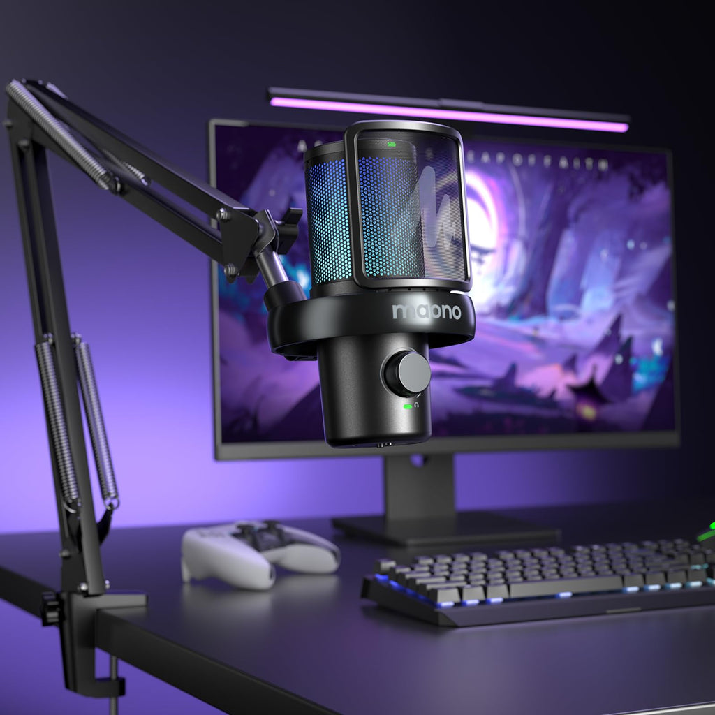 Wireless RGB Condenser Microphone with Boom Arm B816