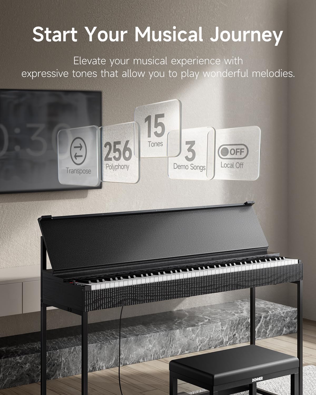 88 Key Weighted Digital Piano G1129