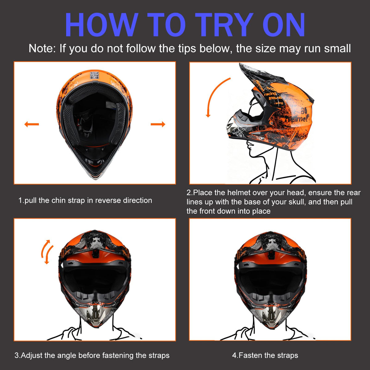 DOT Approved Kids Motocross Helmet with Goggles T35722