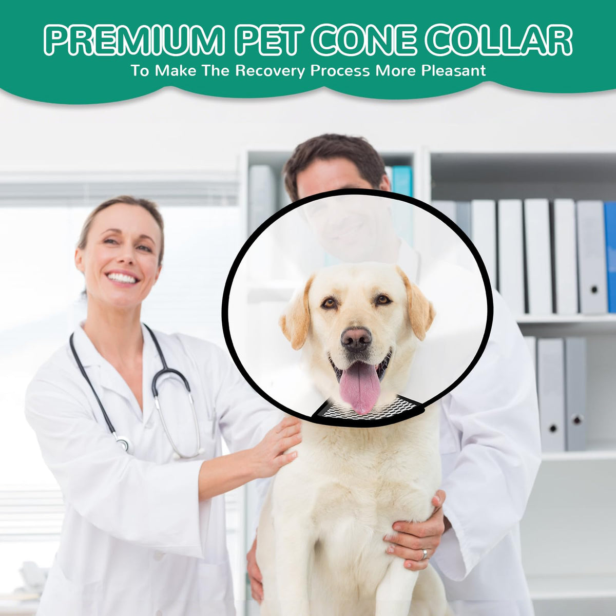 Soft Dog Cone Collar, 3 PCS Adjustable Flexible Plastic E-Collar Z66095