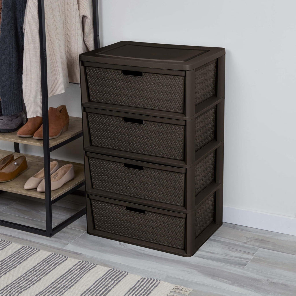 Brown 4 Drawer Storage Tower D4798