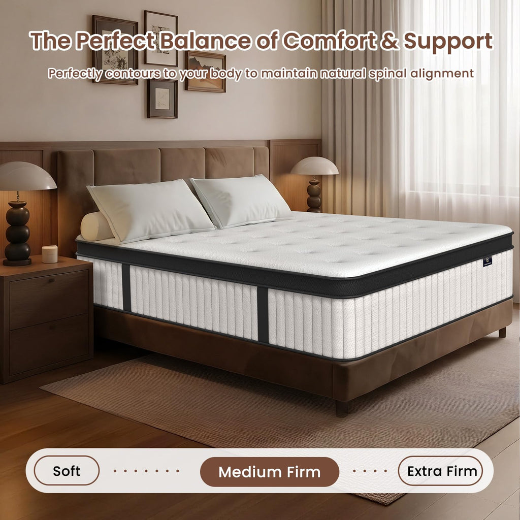 12 Inch Fiberglass Free Hybrid Mattress L6861