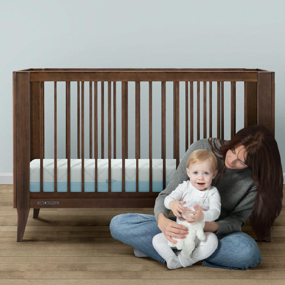 2-Stage Crib and Toddler Mattress with Removable Machine Washable Waterproof Cover J9552