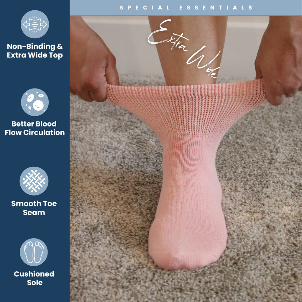 Women's Diabetic Ankle Socks, 6 Pairs, Non-Binding Z84263