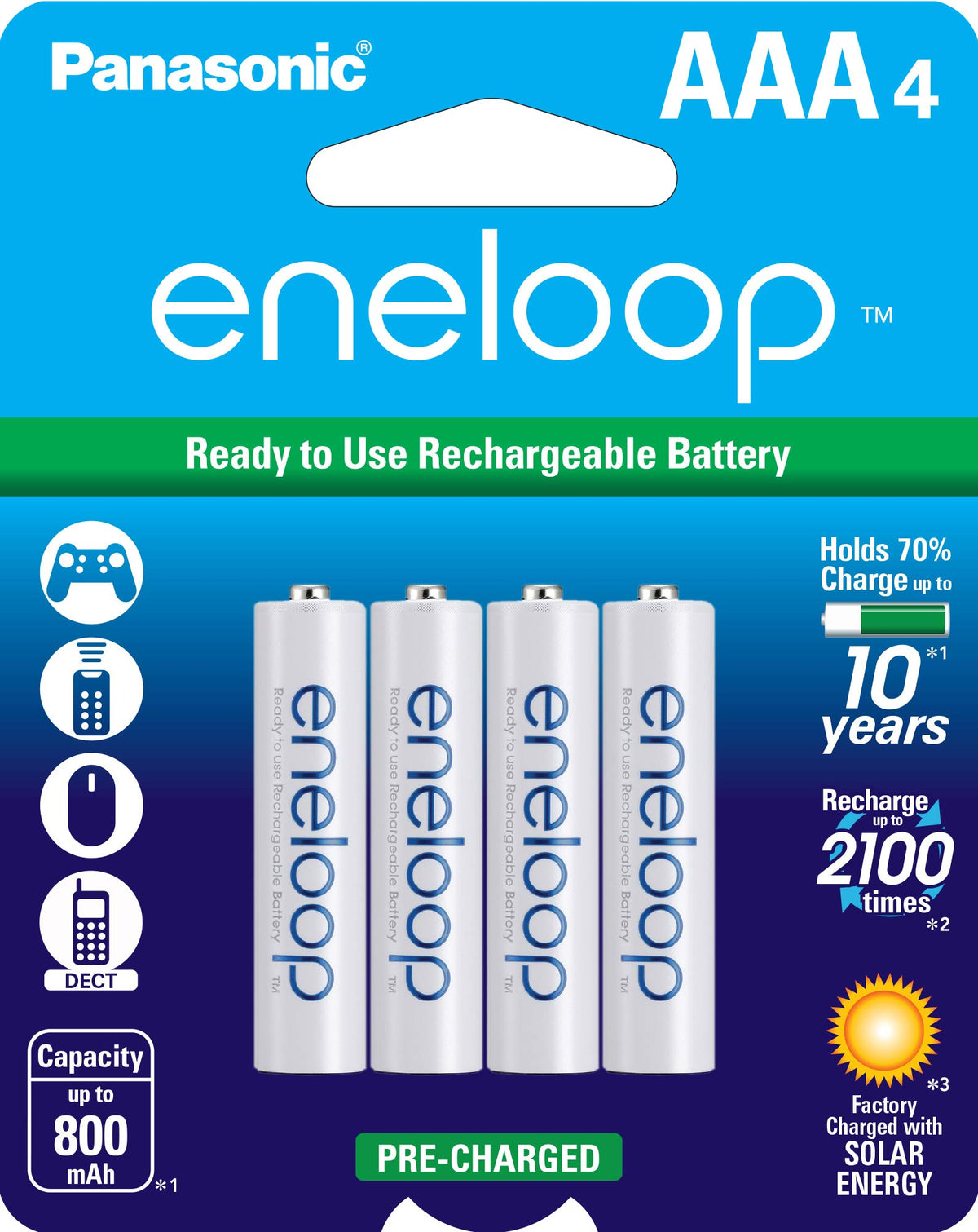 8AA 4AAA Ni-MH Rechargeable Batteries with Quick Charger V136