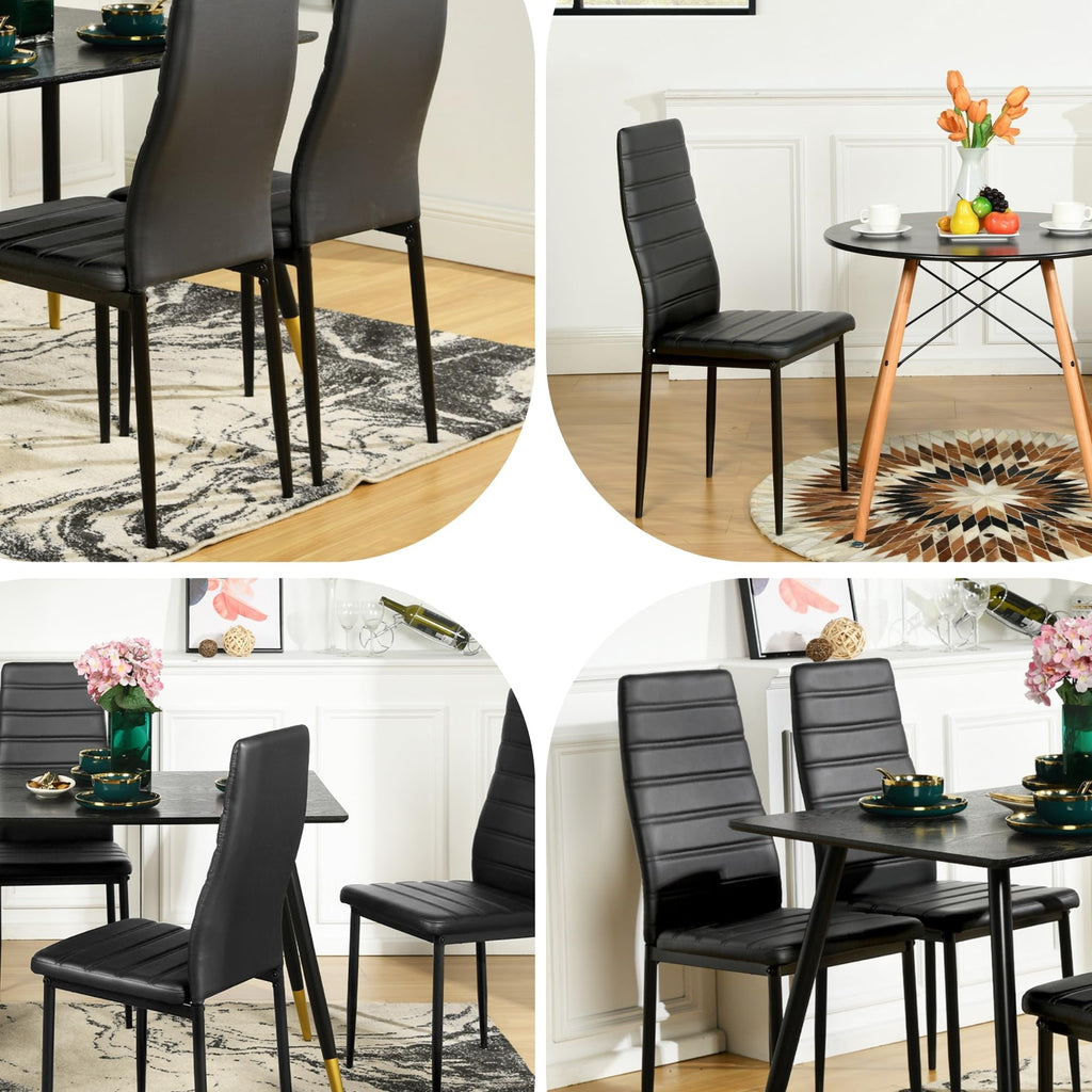 Black PU Dining Chairs Set of 4 C271