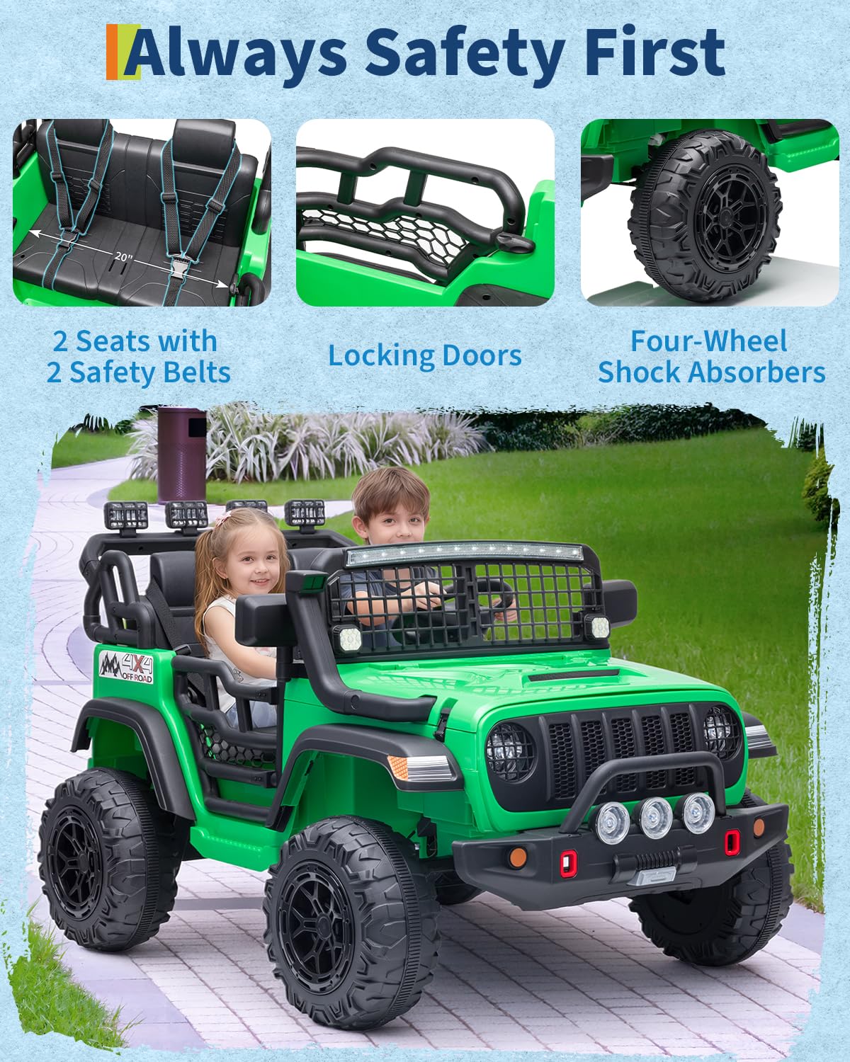24V 2-Seater Ride on Toy with Remote Control A88601