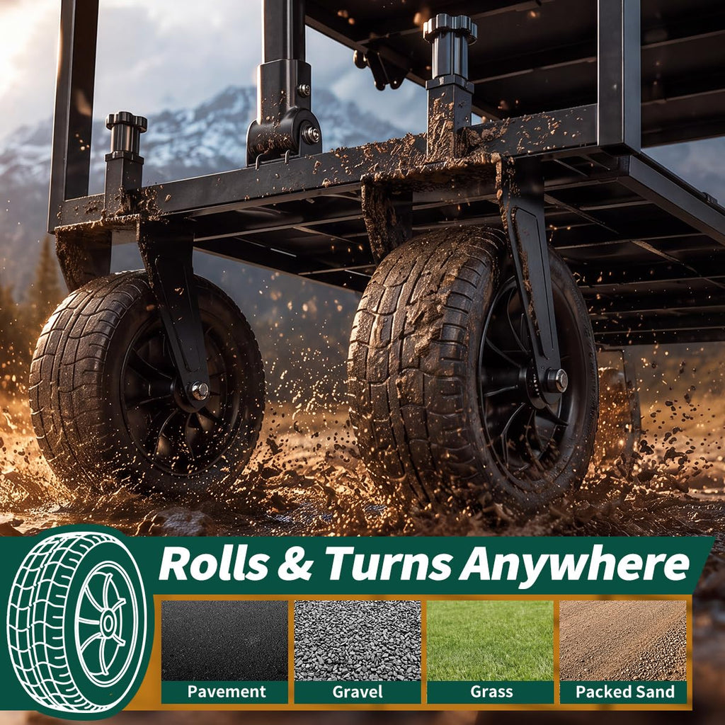400L Double Decker Folding Wagon Cart V61645