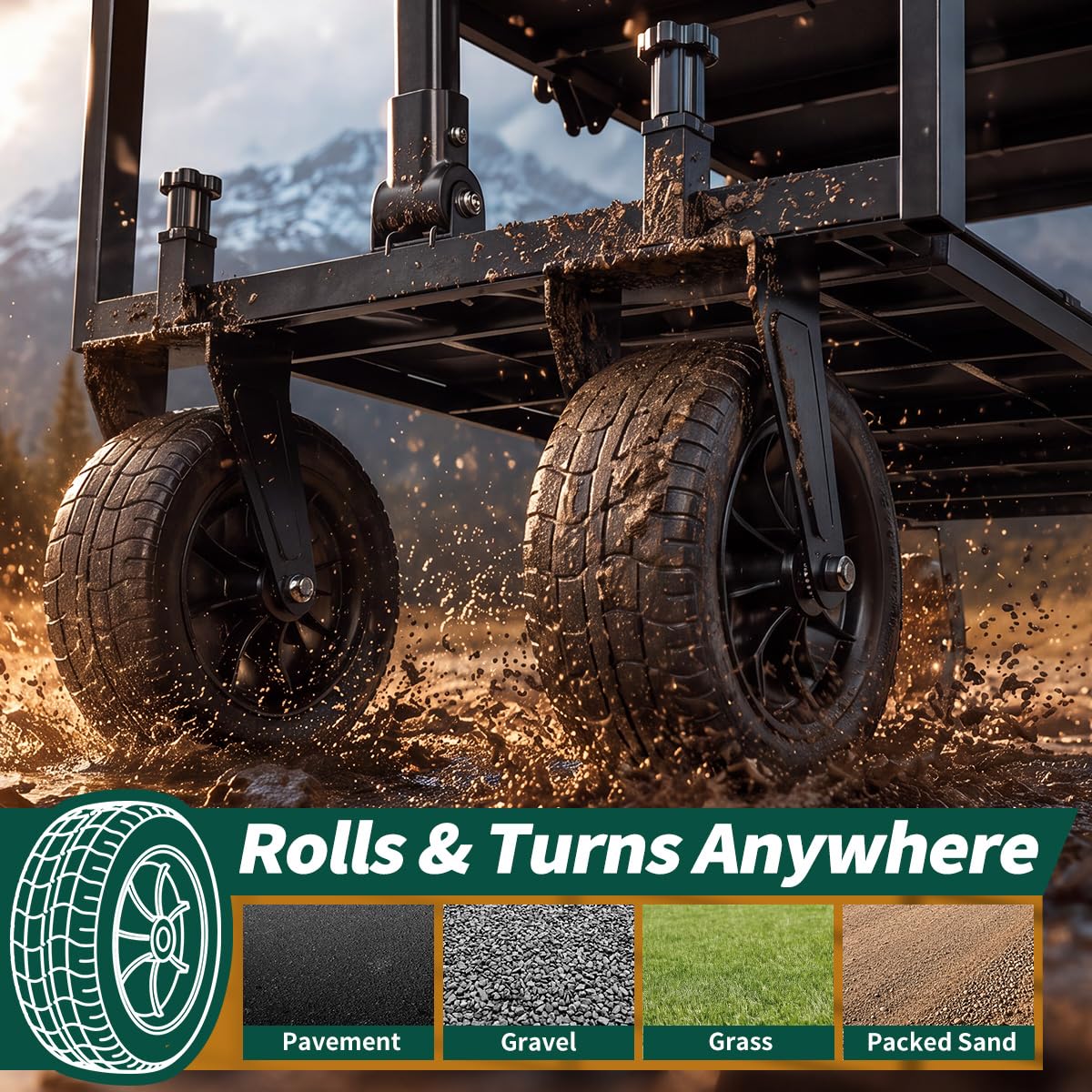 400L Double Decker Folding Wagon Cart V61645