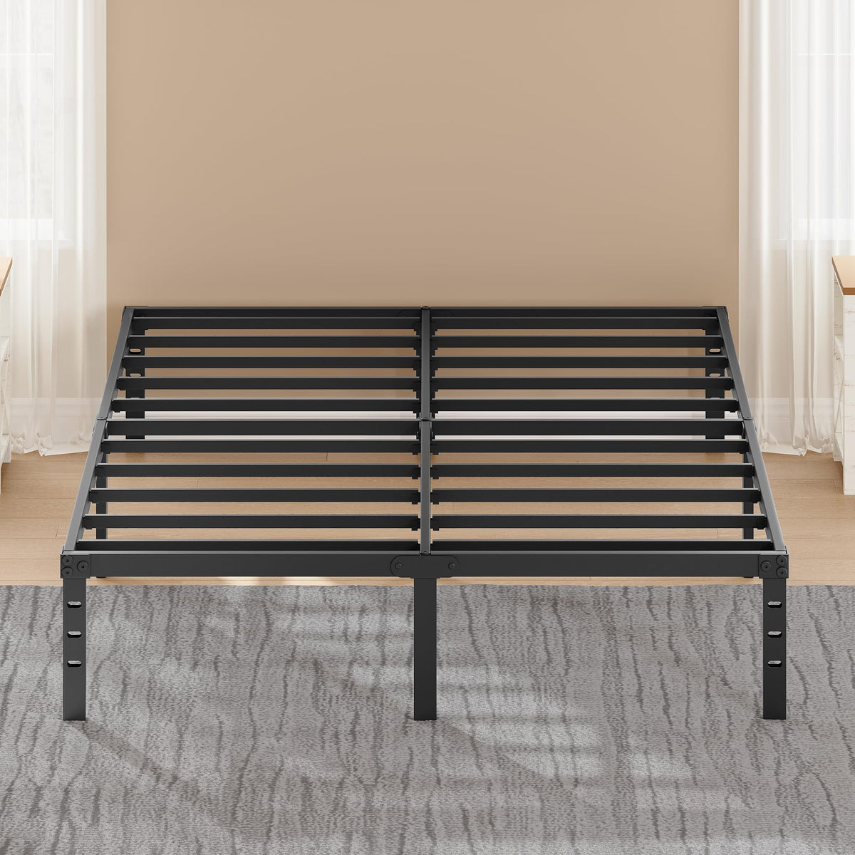 Queen Size 18" Black Metal Frame H80083