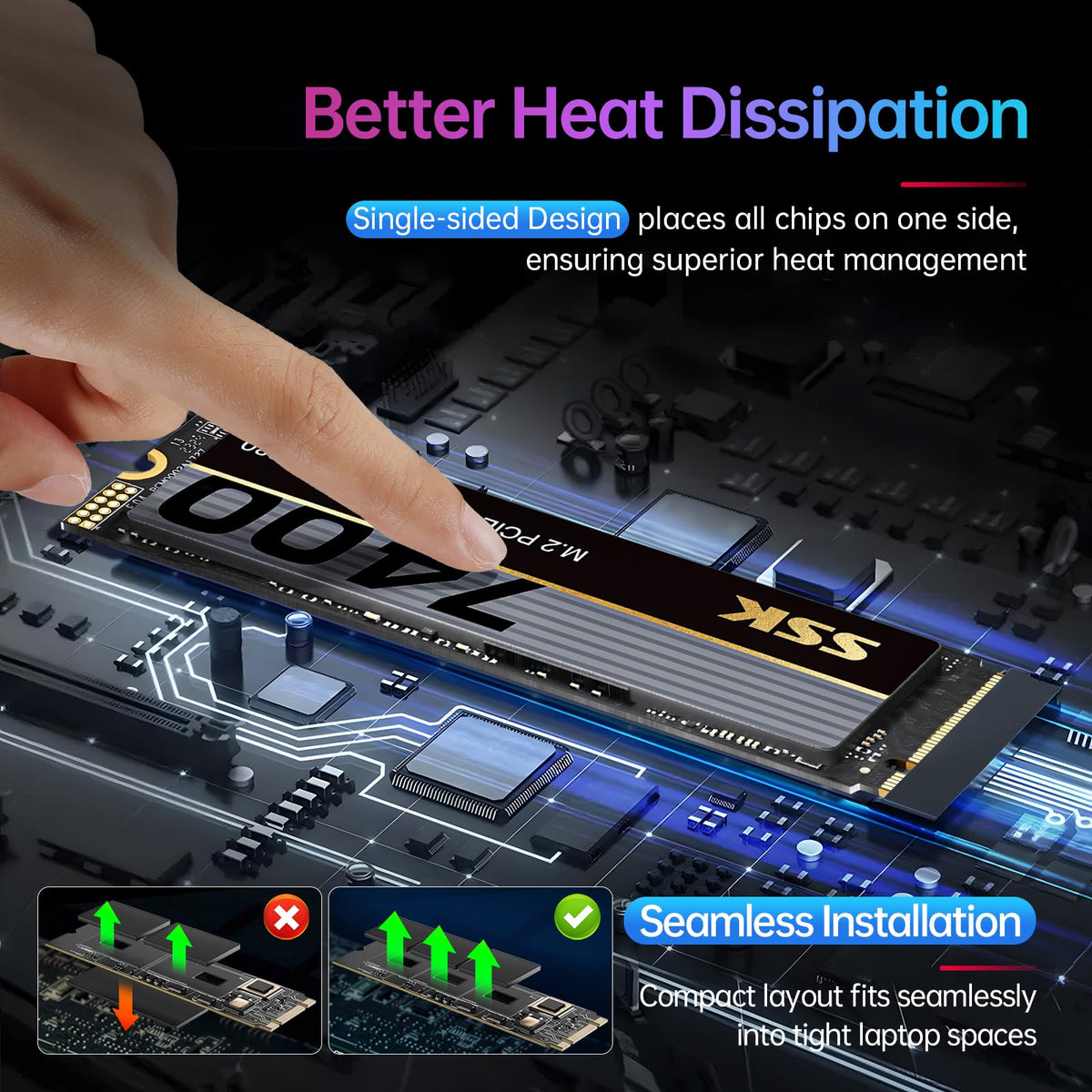 M.2 NVMe SSD 4TB PCIe Gen 4.0 x4 2280 Internal SSD T497372
