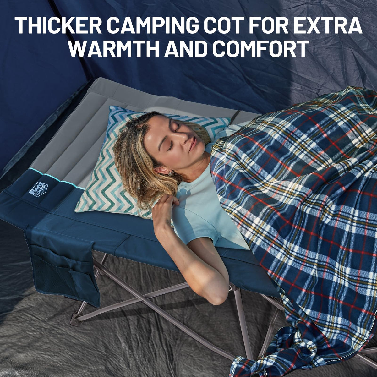 Extra Wide Heavy Duty Camping Cot with Carry Bag S1245