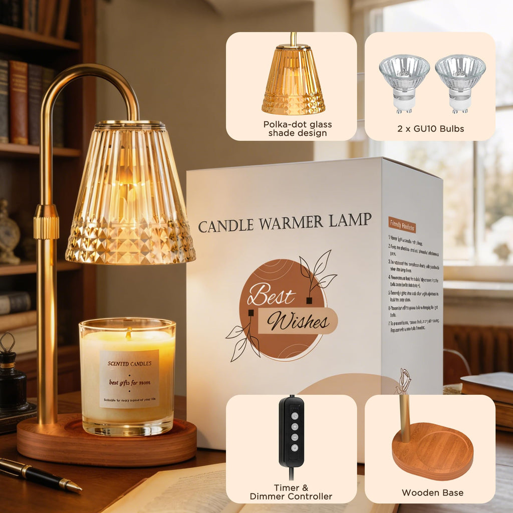 Dimmable Height Adjustable Candle Warmer Lamp with Timer E710001