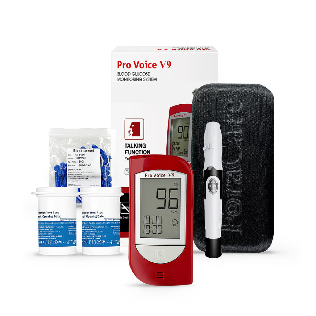 Talking Glucometer Diabetes Testing Kit with 100 Test Strips and 100 Lancets A1104