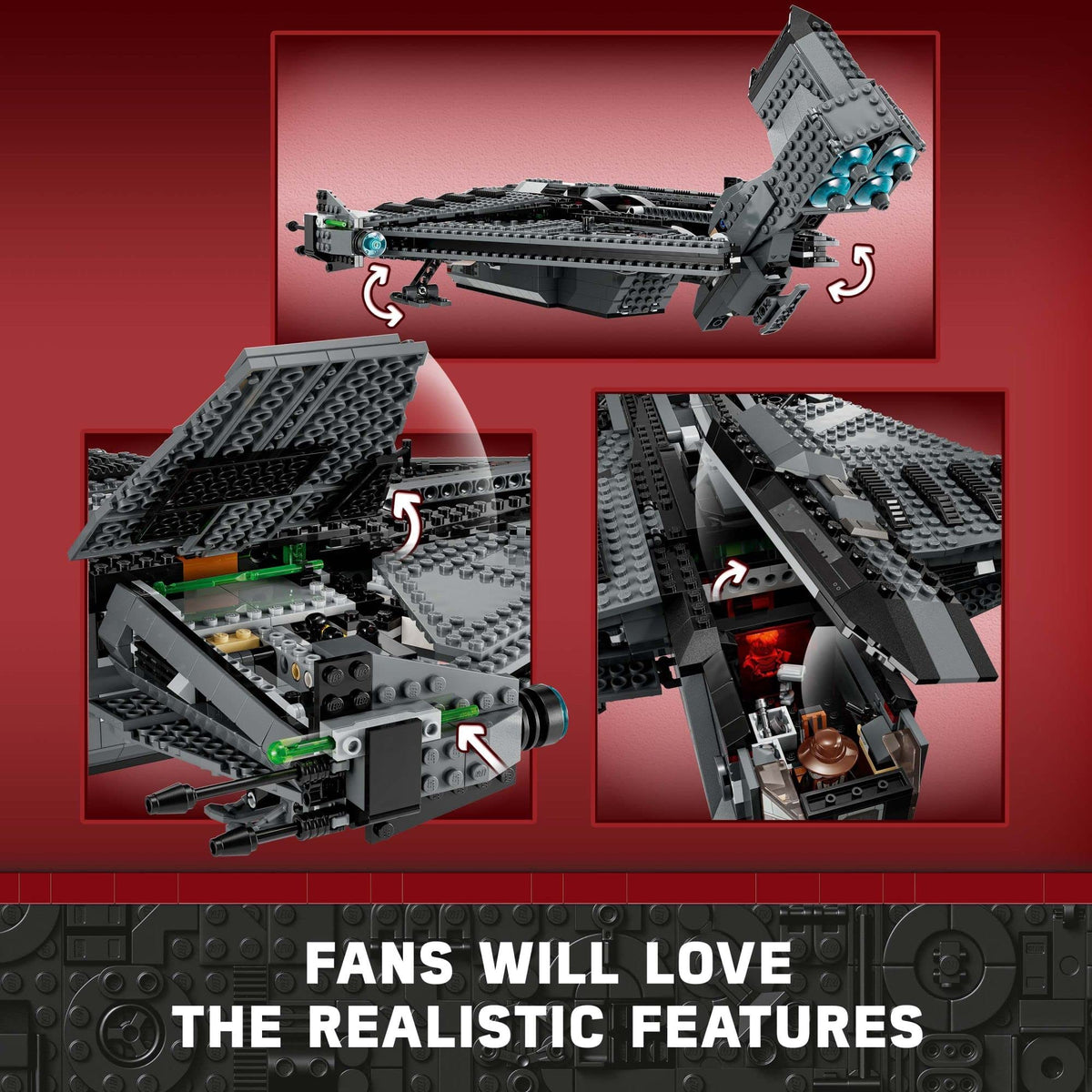 Buildable Toy Starship with Minifigure and Droid Figure O17067