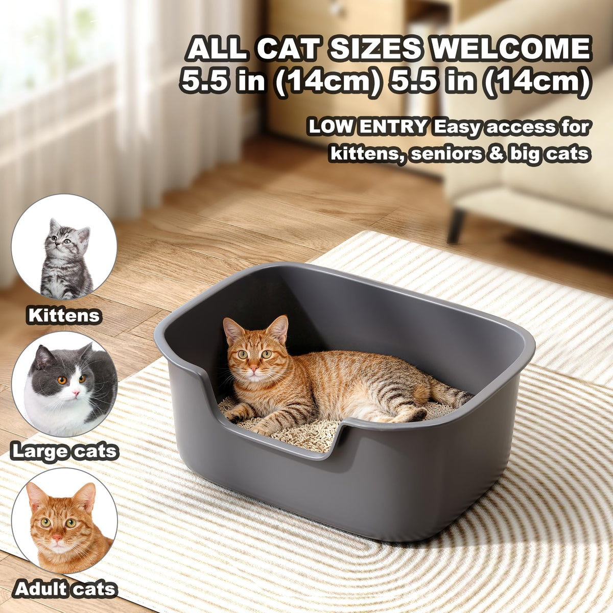 Large High Sides Cat Litter Box A11791