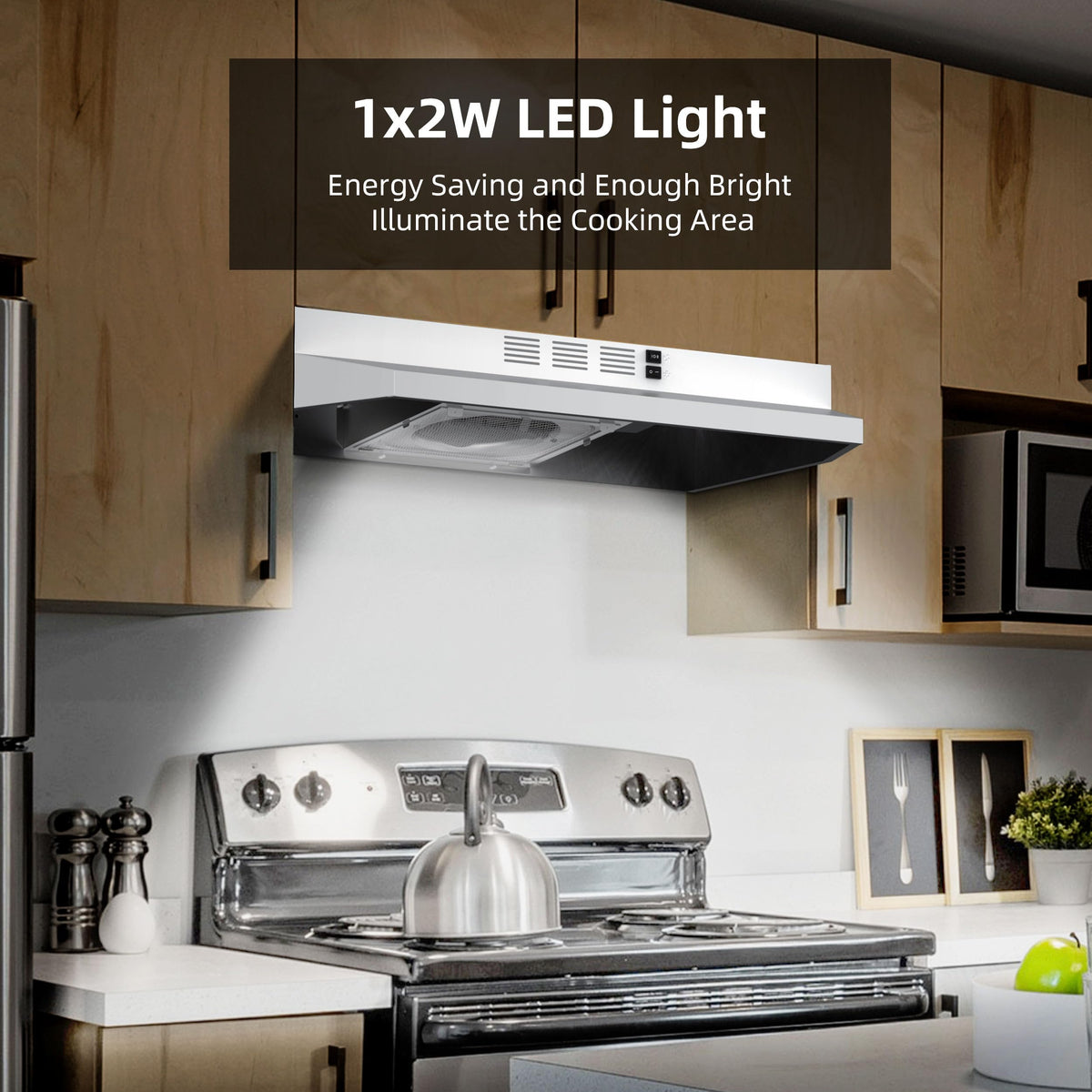 White 30 inch Under Cabinet Range Hood B80622