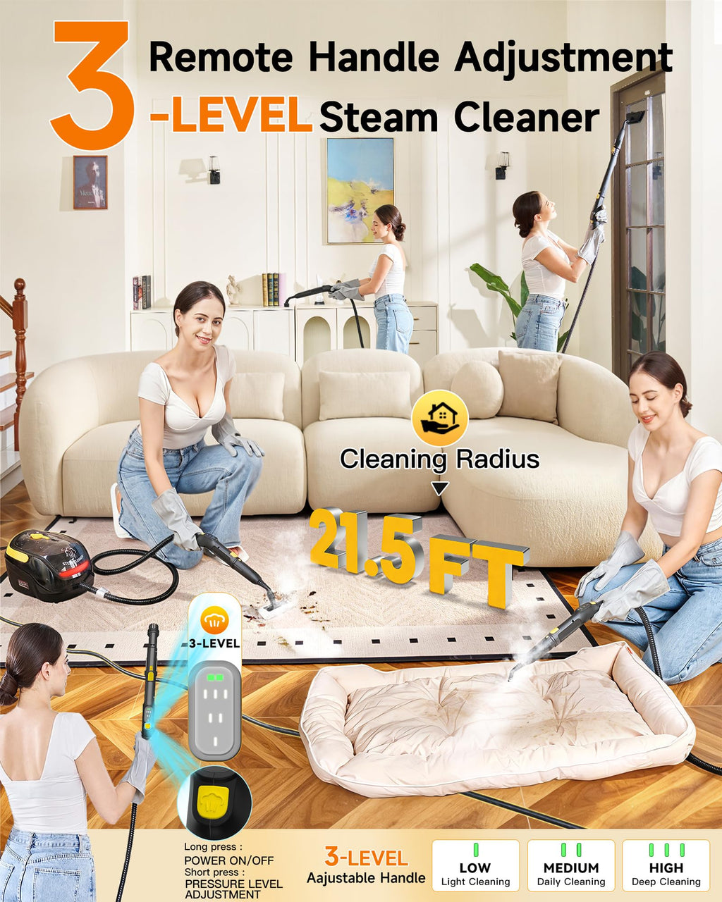 Steam Cleaner with Mop, 25 Accessories I402