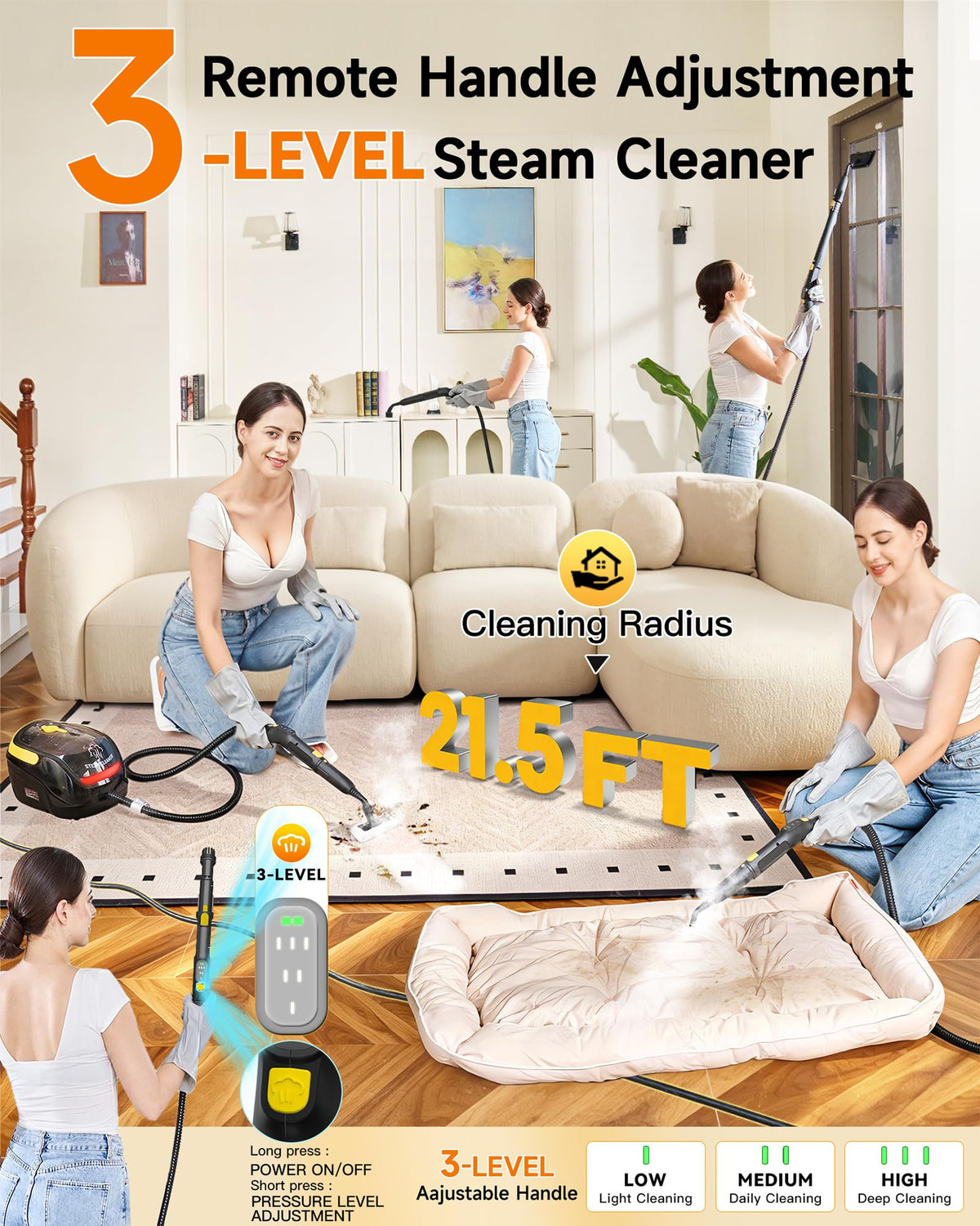 Steam Cleaner with Mop, 25 Accessories I402