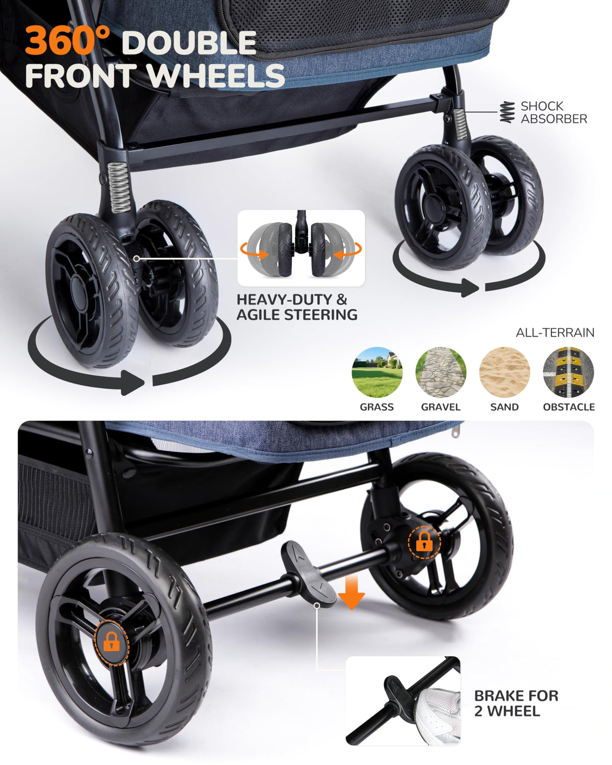Large & Medium Dog Stroller U72125