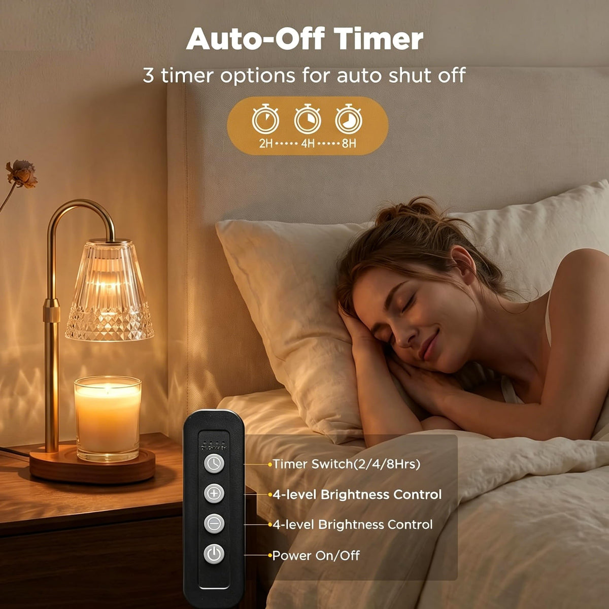 Dimmable Height Adjustable Candle Warmer Lamp with Timer E710001