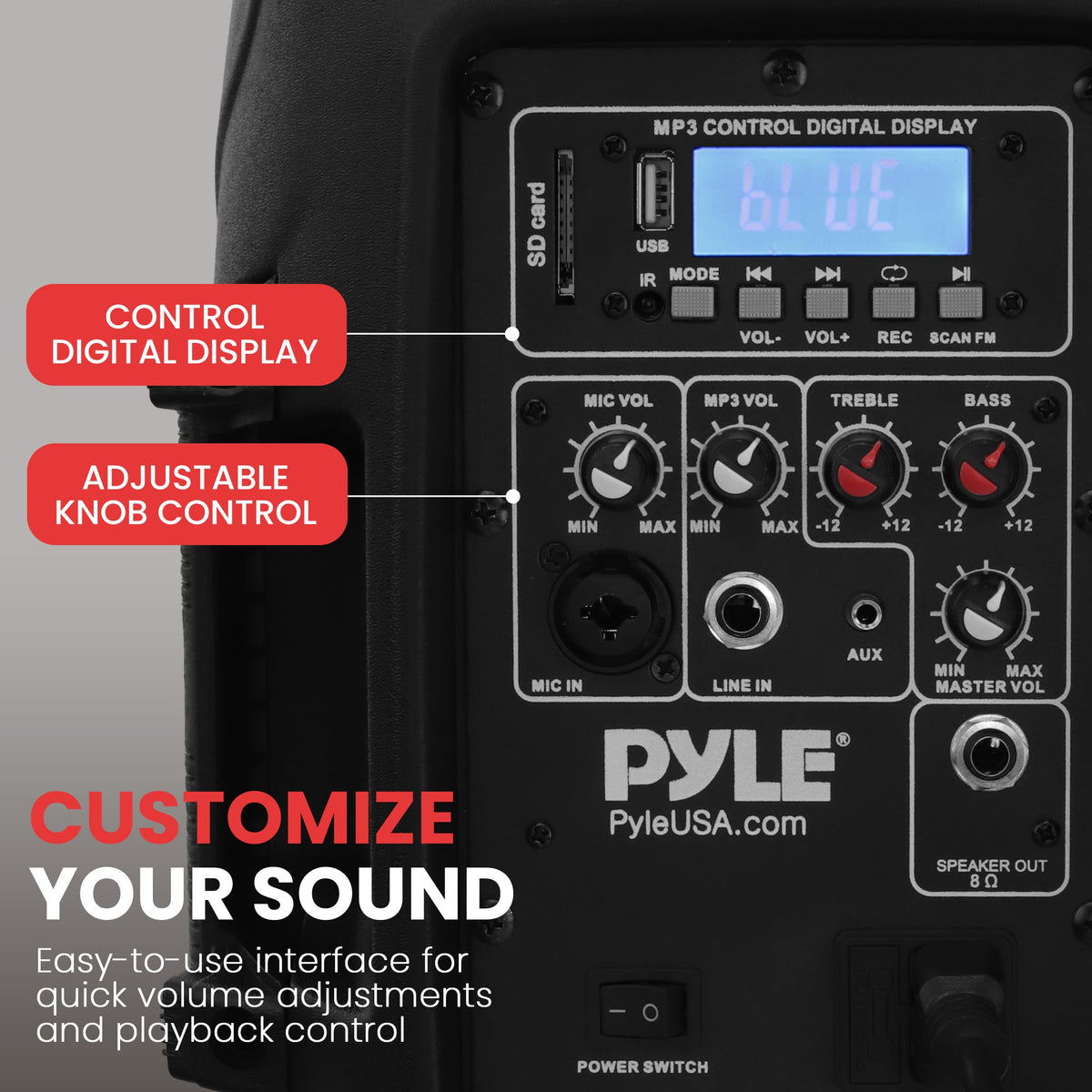 Dual 8 Inch Powered PA Speaker System X814469