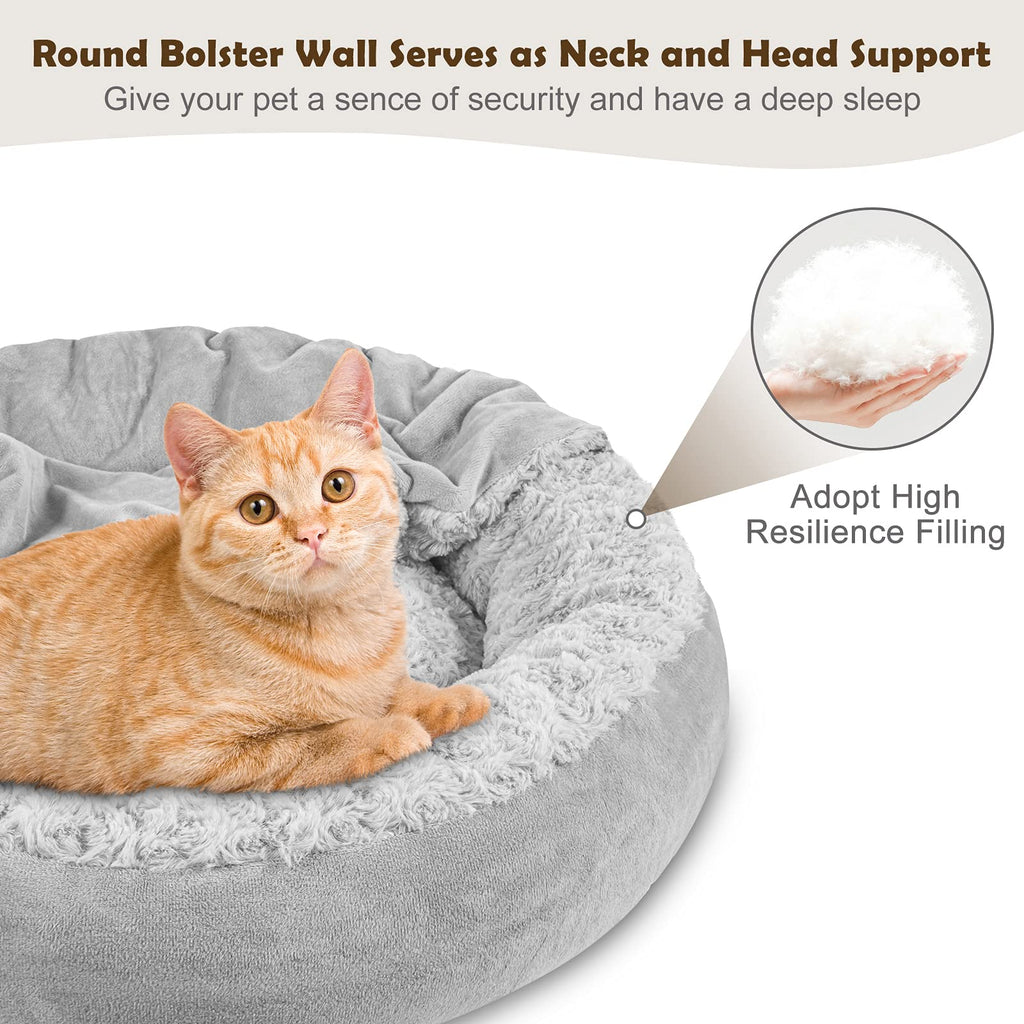 Hooded Blanket Donut Round Dog Bed 23 inch D568155