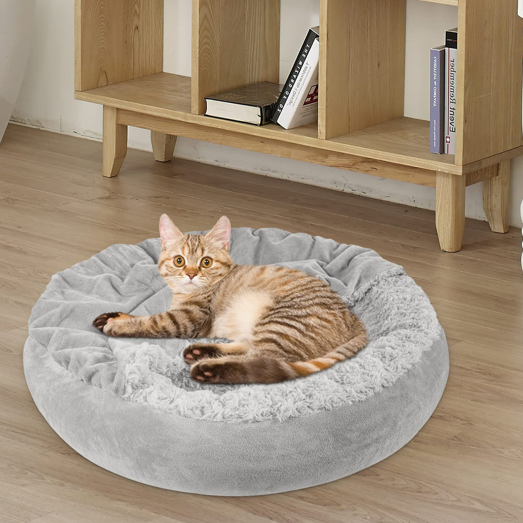 Hooded Blanket Donut Round Dog Bed 23 inch D568155