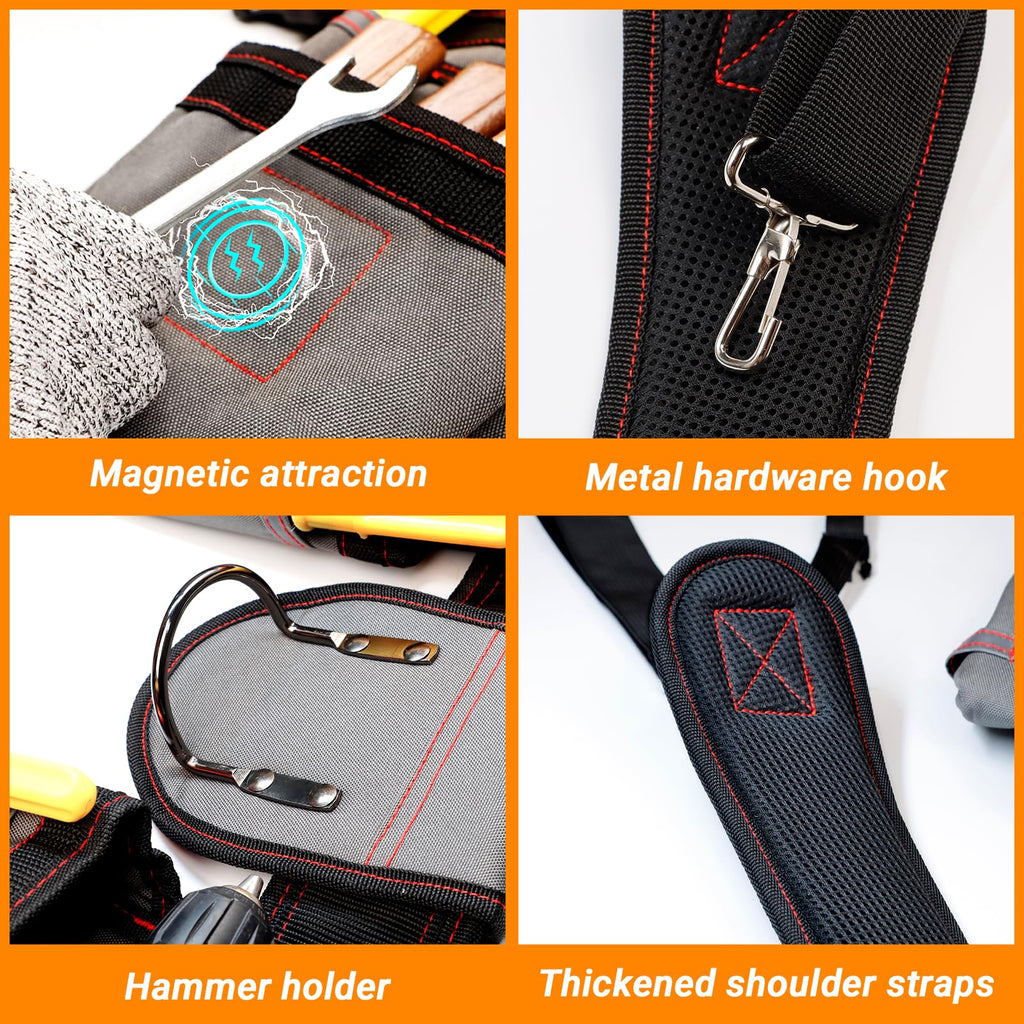 Heavy Duty Magnetic Tool Belt with Suspenders A306384