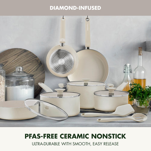 12 Piece Ceramic Nonstick Cookware Set E50551