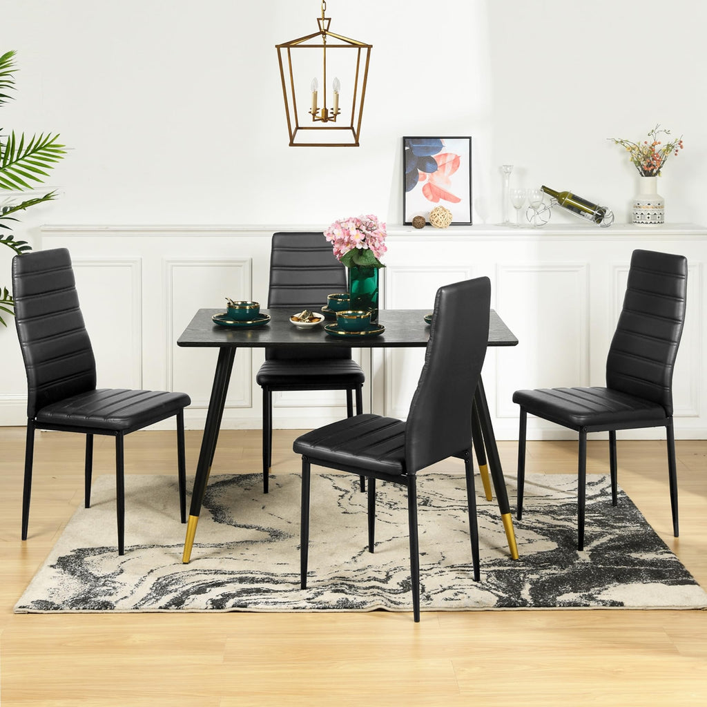 Black PU Dining Chairs Set of 4 C271