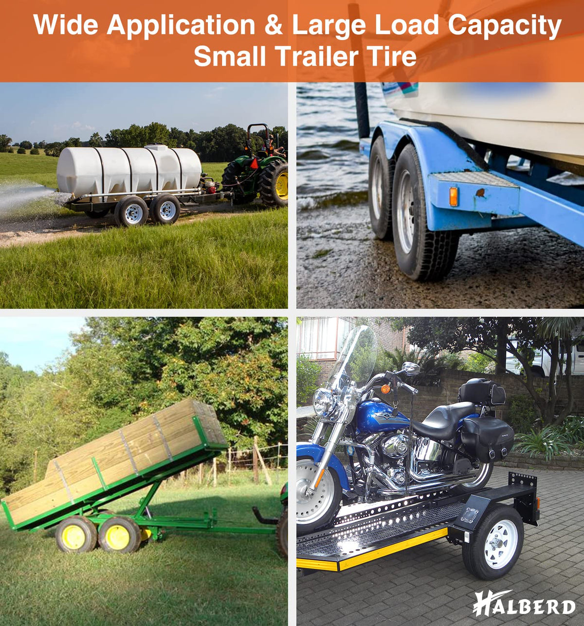 8 Trailer Tires Set of 2 Tubeless 6PR Load Range C Q495