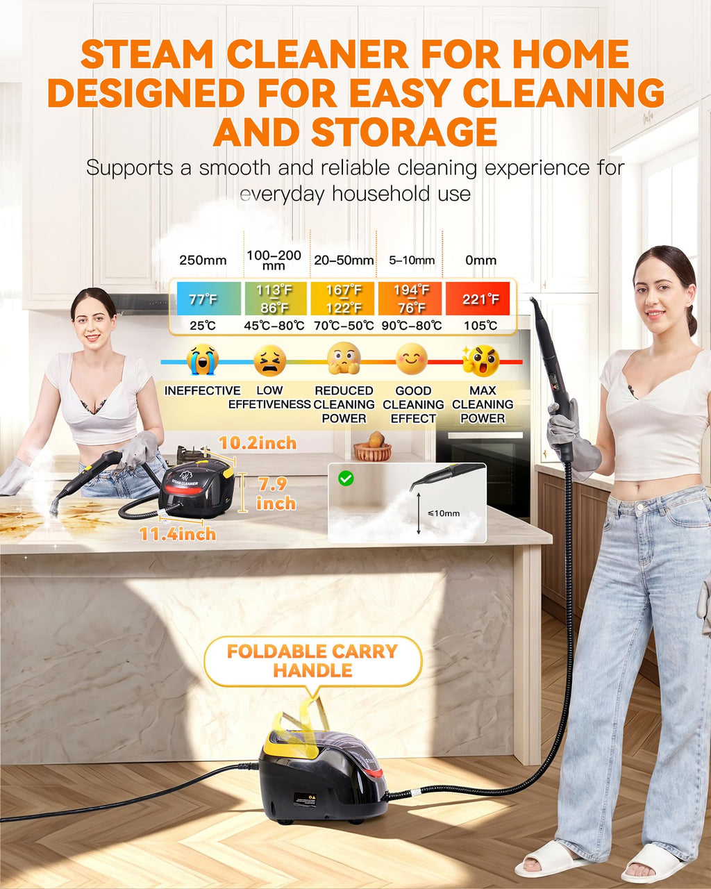 Steam Cleaner with Mop, 25 Accessories I402