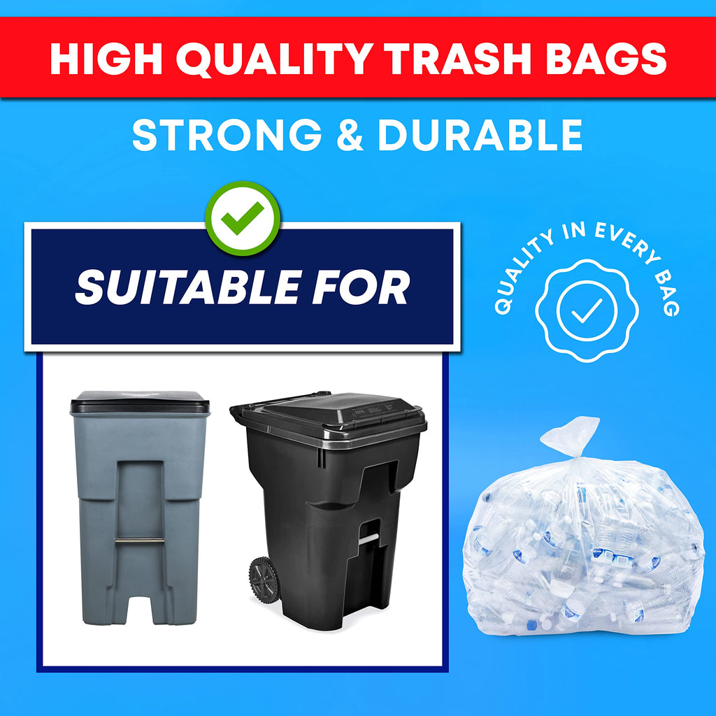 95-100 Gallon Clear Heavy Duty Trash Bags U355