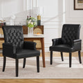 Black PU Leather Dining Chair with Arms F263