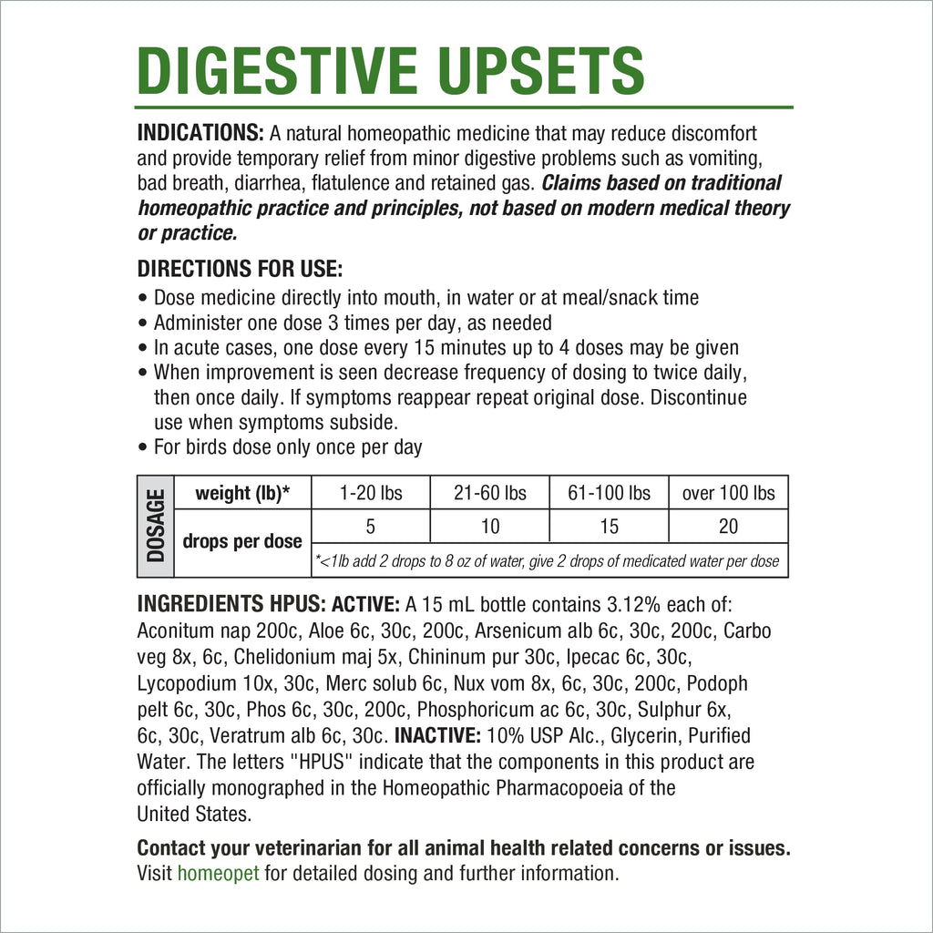 15 Milliliters Digestive Upsets for Dogs, Cats, and Small Pets F27464