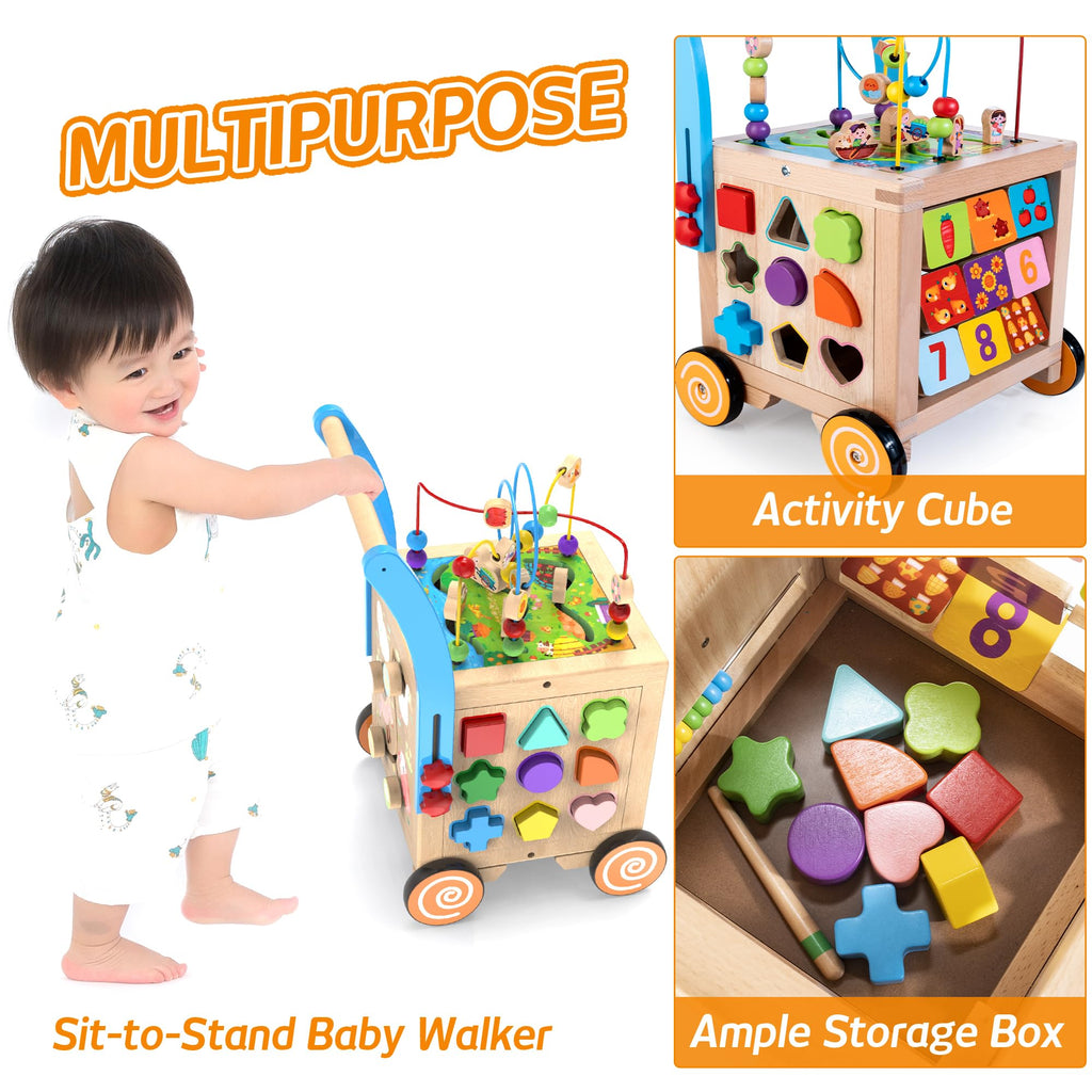 Wooden Activity Cube Baby Walker T4227