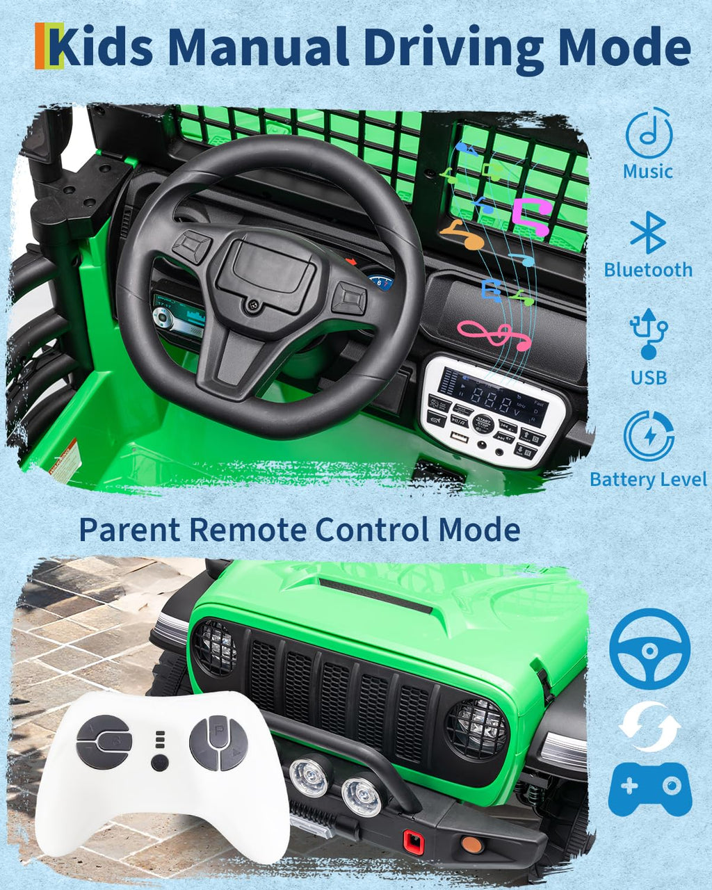 24V 2-Seater Ride on Toy with Remote Control A88601