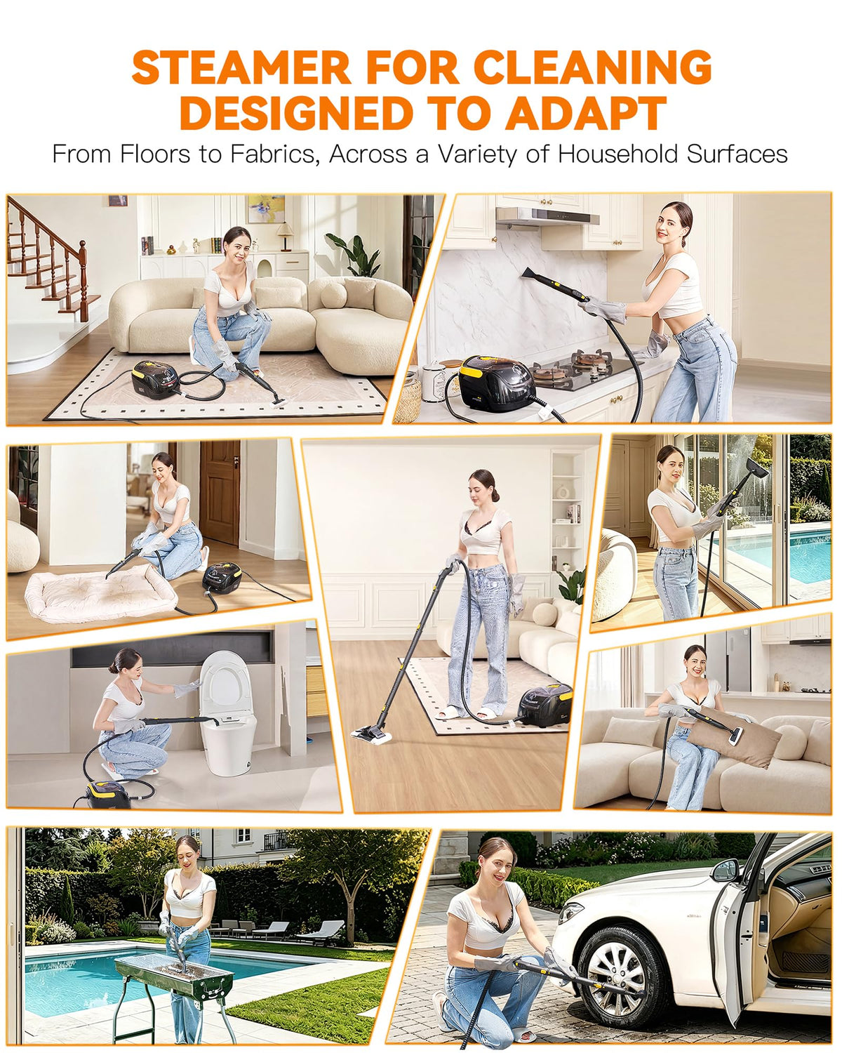 Steam Cleaner with Mop, 25 Accessories I402