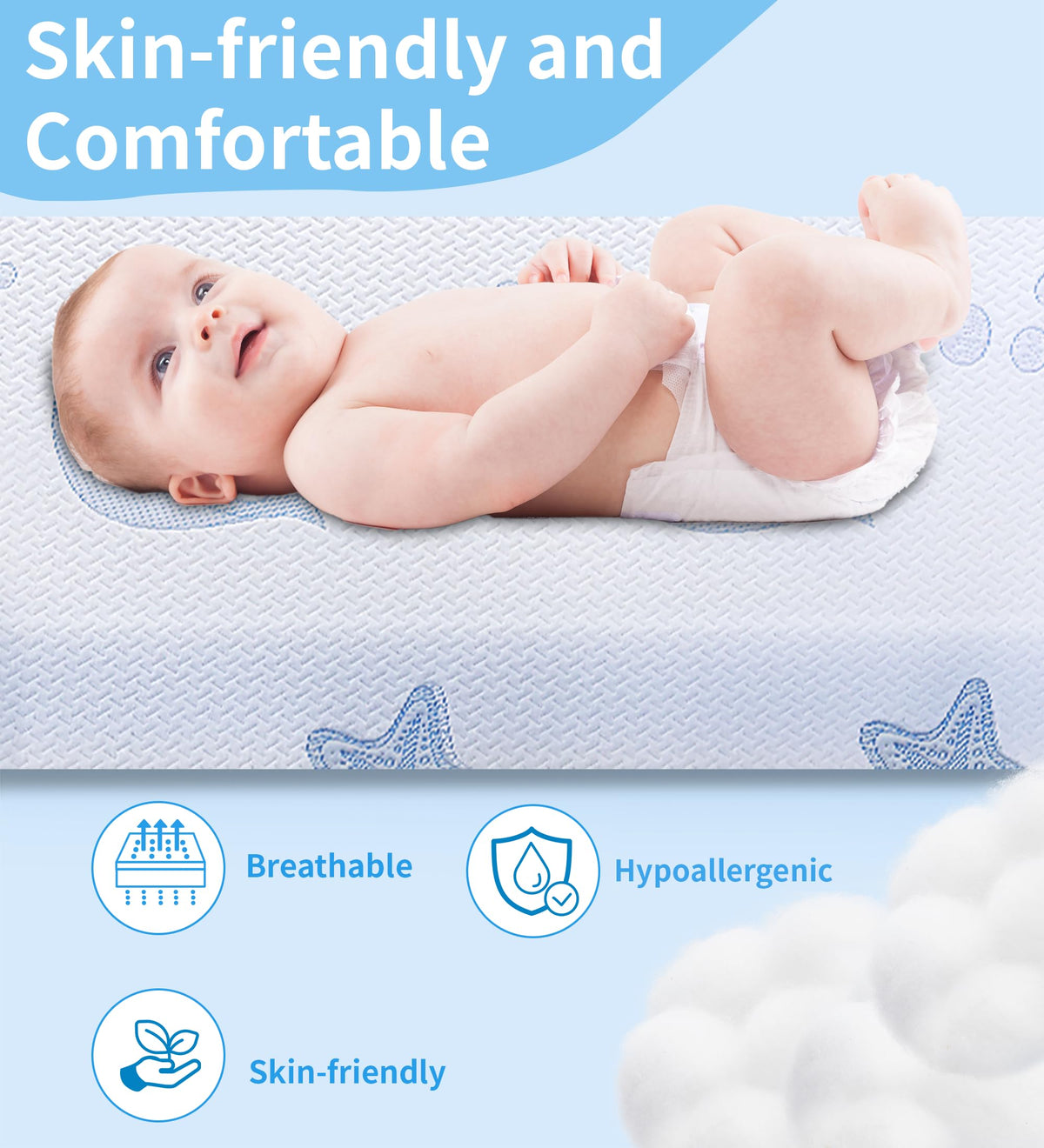 Dual-Sided Memory Foam Pack and Play Mattress with Removable Washable Cover Z450213