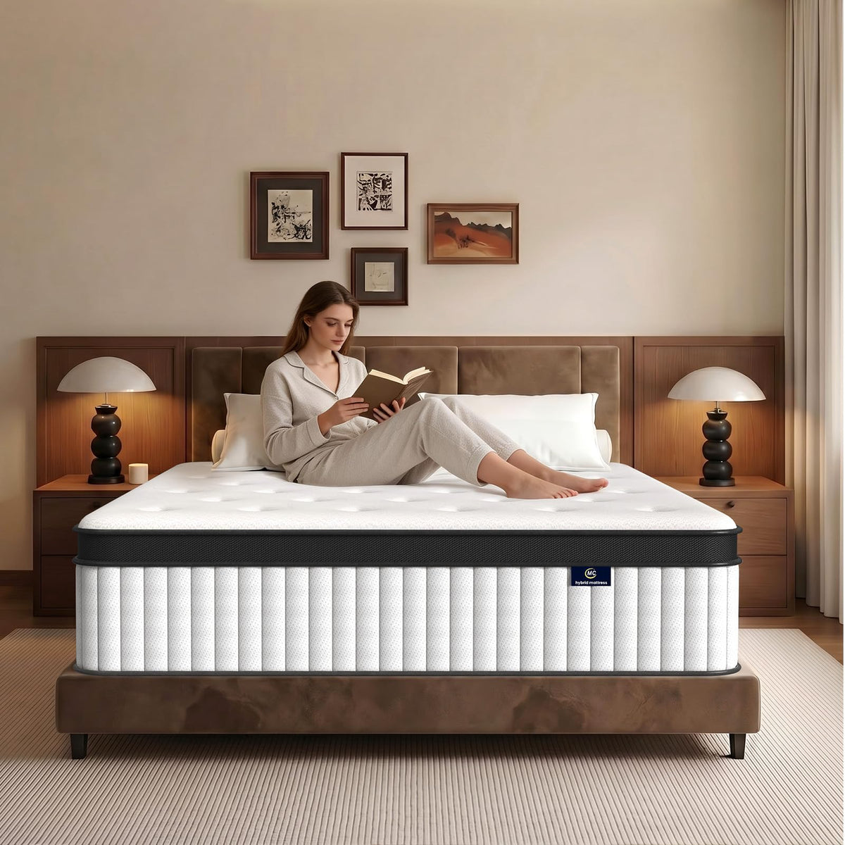 12 Inch Fiberglass Free Hybrid Mattress L6861
