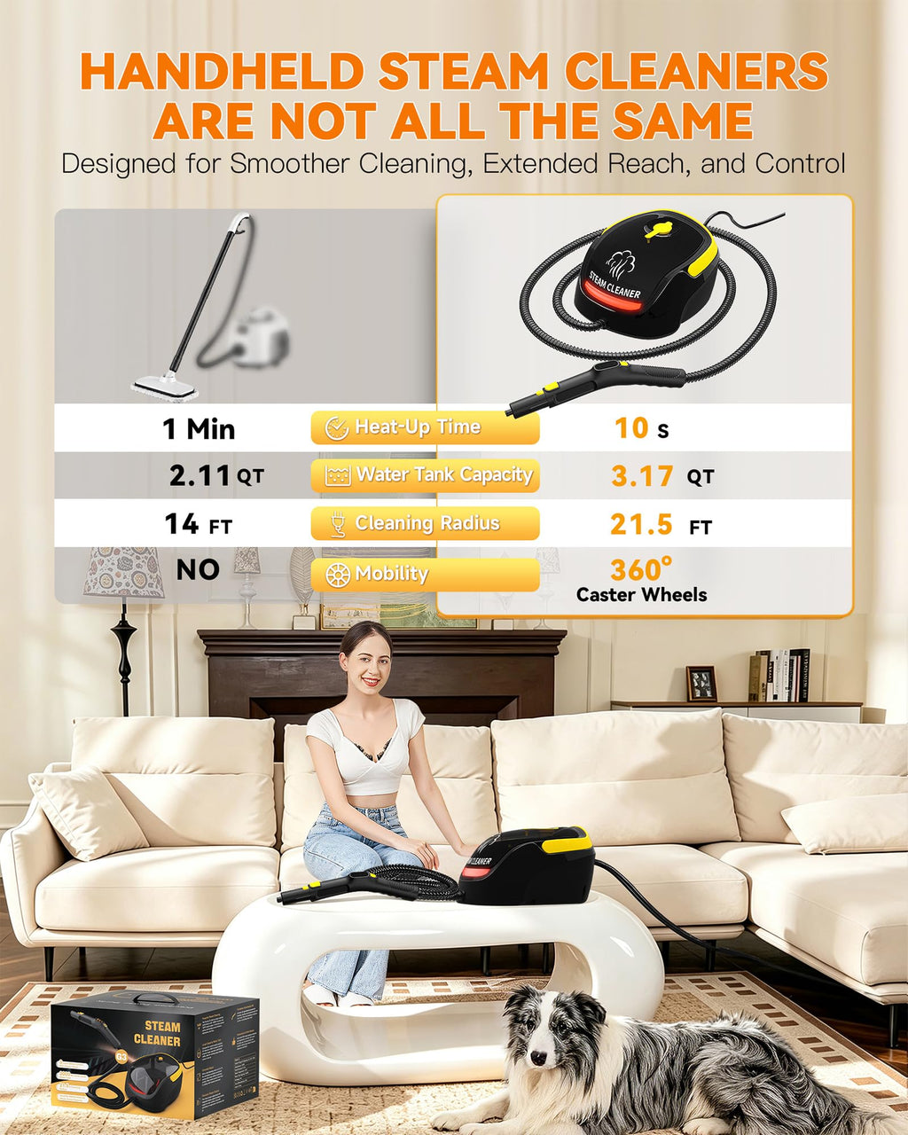 Steam Cleaner with Mop, 25 Accessories I402