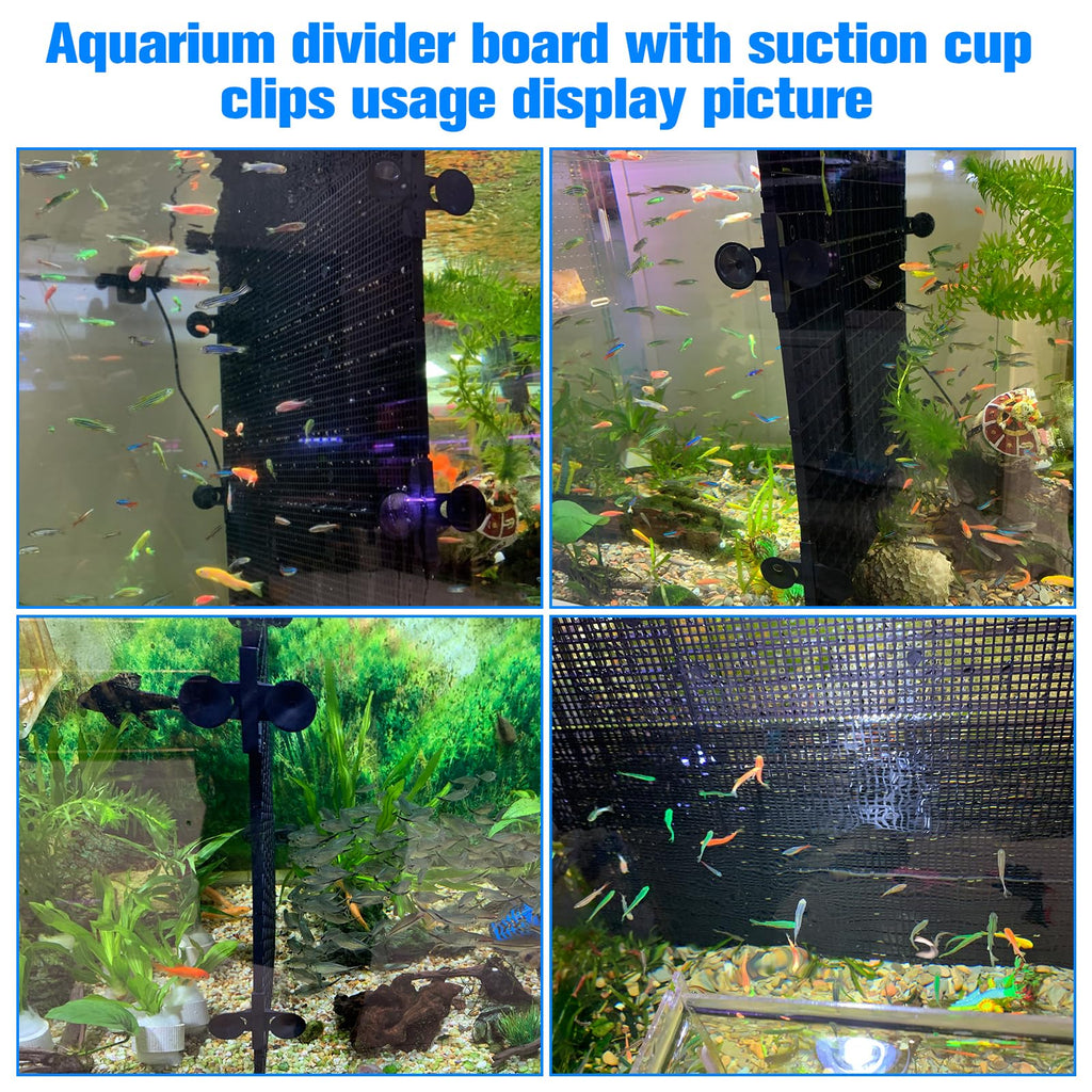 Fish Tank Divider with Suction Cups Adjustable Aquarium Isolation Board W523