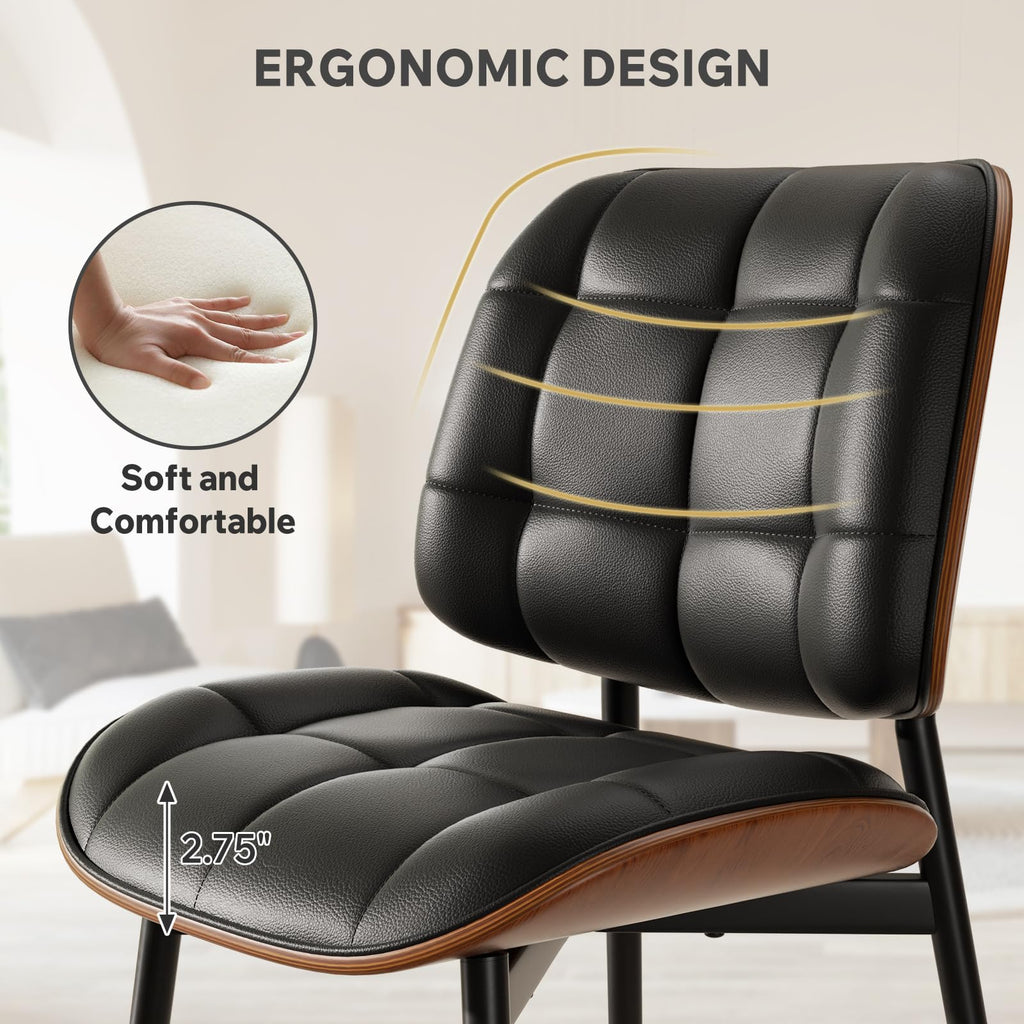 Black Faux Leather Dining Chairs Set of 4 O311094