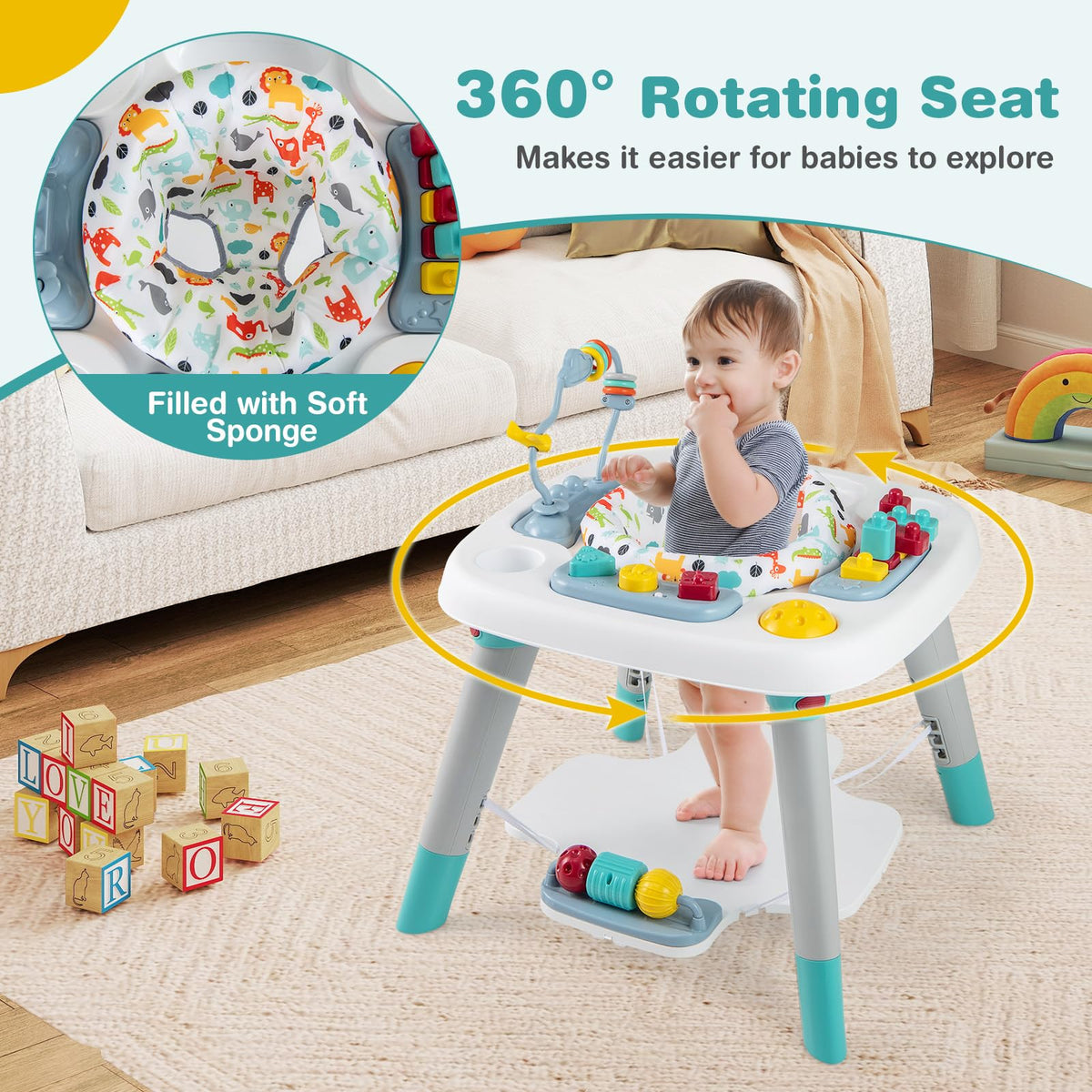 6-in-1 Baby Activity Center with Rotating Seat D12344