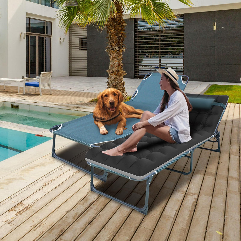5-Position Folding Camping Cot with Mattress A81342